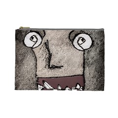 Sketchy Style Head Creepy Mask Drawing Cosmetic Bag (large) by dflcprintsclothing