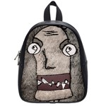 Sketchy Style Head Creepy Mask Drawing School Bag (Small) Front