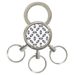 Black White Minimal Art 3-ring Key Chain by designsbymallika