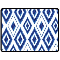 Blue Diamond Pattern Double Sided Fleece Blanket (large)  by designsbymallika