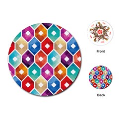 Hexagonal Color Pattern Playing Cards Single Design (round) by designsbymallika
