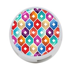 Hexagonal Color Pattern 4-port Usb Hub (two Sides) by designsbymallika