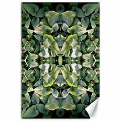 Frosted Green Leaves Repeats Canvas 24  X 36  by kaleidomarblingart