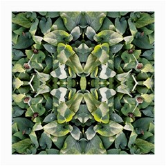 Frosted Green Leaves Repeats Medium Glasses Cloth (2 Sides) by kaleidomarblingart