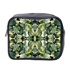 Frosted Green Leaves Repeats Mini Toiletries Bag (two Sides) by kaleidomarblingart