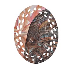 Painted Petals Oval Filigree Ornament (two Sides) by kaleidomarblingart