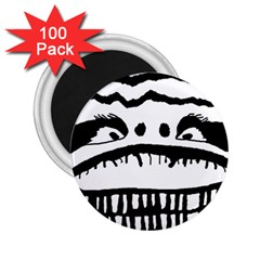 Creepy Monster Black And White Close Up Drawing 2 25  Magnets (100 Pack) 