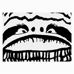 Creepy Monster Black And White Close Up Drawing Large Glasses Cloth (2 Sides)