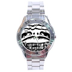 Creepy Monster Black And White Close Up Drawing Stainless Steel Analogue Watch by dflcprintsclothing