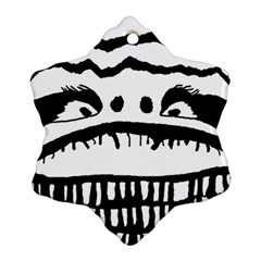 Creepy Monster Black And White Close Up Drawing Ornament (snowflake)