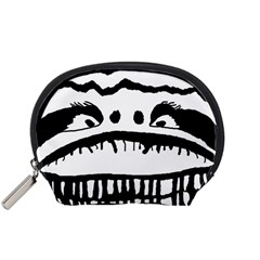 Creepy Monster Black And White Close Up Drawing Accessory Pouch (small)