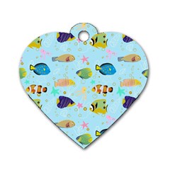 Underwater World Dog Tag Heart (two Sides) by SychEva