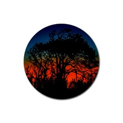 Sunset Colorful Nature Scene Rubber Round Coaster (4 Pack)  by dflcprintsclothing