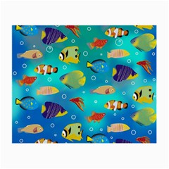 Cheerful And Bright Fish Swim In The Water Small Glasses Cloth by SychEva