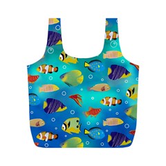Cheerful And Bright Fish Swim In The Water Full Print Recycle Bag (m) by SychEva