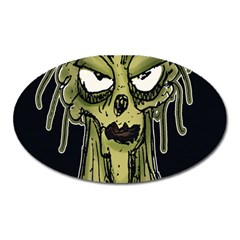 Ugly Monster Portrait Drawing Oval Magnet by dflcprintsclothing