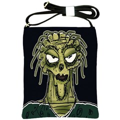 Ugly Monster Portrait Drawing Shoulder Sling Bag by dflcprintsclothing