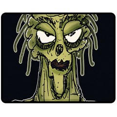 Ugly Monster Portrait Drawing Double Sided Fleece Blanket (Medium) 