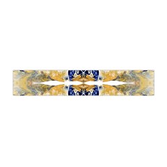Gold On Blue Symmetry Flano Scarf (mini) by kaleidomarblingart