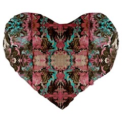 Velvet Arabesque Large 19  Premium Heart Shape Cushions by kaleidomarblingart