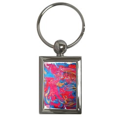 Abstract Flames Key Chain (rectangle) by kaleidomarblingart