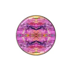 Magenta Kaleidoscope Hat Clip Ball Marker (10 Pack) by kaleidomarblingart