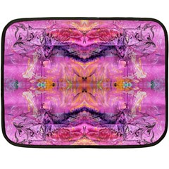 Magenta Kaleidoscope Fleece Blanket (mini) by kaleidomarblingart