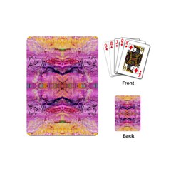 Magenta Kaleidoscope Playing Cards Single Design (mini) by kaleidomarblingart