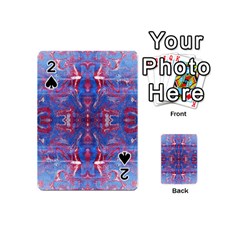 Red Blue Repeats Playing Cards 54 Designs (mini) by kaleidomarblingart