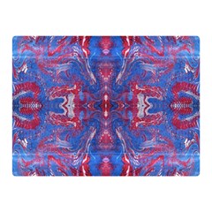 Red Blue Repeats Double Sided Flano Blanket (mini)  by kaleidomarblingart