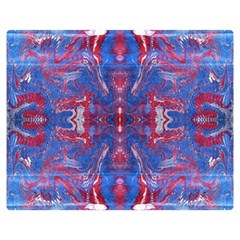 Red Blue Repeats Double Sided Flano Blanket (medium)  by kaleidomarblingart