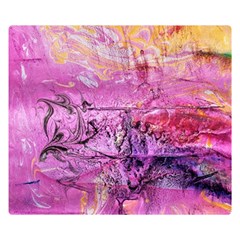 Magenta On Ochre Abstract  Double Sided Flano Blanket (small)  by kaleidomarblingart