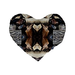 Wood Patterns Standard 16  Premium Heart Shape Cushions by kaleidomarblingart