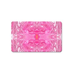 Pink Marbling Magnet (name Card) by kaleidomarblingart