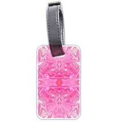 Pink Marbling Luggage Tag (two Sides) by kaleidomarblingart