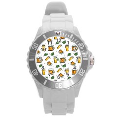 Beer Love Round Plastic Sport Watch (l) by designsbymallika