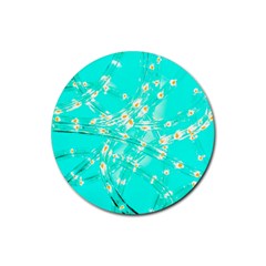 Pop Art Neuro Light Rubber Round Coaster (4 Pack)  by essentialimage365