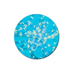 Pop Art Neuro Light Rubber Round Coaster (4 Pack)  by essentialimage365