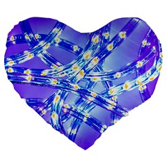 Pop Art Neuro Light Large 19  Premium Flano Heart Shape Cushions by essentialimage365