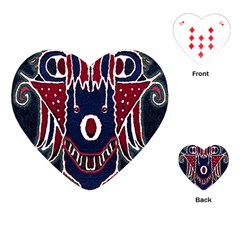 Fantasy Sketchy Drawing Mask Artwork Playing Cards Single Design (heart) by dflcprintsclothing