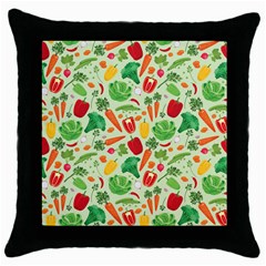 Vegetables Love Throw Pillow Case (black) by designsbymallika