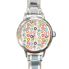 Donuts Love Round Italian Charm Watch by designsbymallika