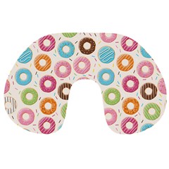 Donuts Love Travel Neck Pillow by designsbymallika