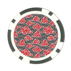 Red Black Waves Poker Chip Card Guard (10 Pack) by designsbymallika