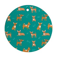 Cute Chihuahua Dogs Ornament (round) by SychEva