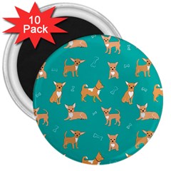 Cute Chihuahua Dogs 3  Magnets (10 Pack)  by SychEva