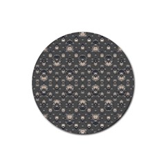 Modern Geometric Ornate Pattern Design Rubber Round Coaster (4 Pack)  by dflcprintsclothing