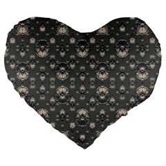 Modern Geometric Ornate Pattern Design Large 19  Premium Flano Heart Shape Cushions by dflcprintsclothing