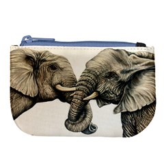 Two Elephants  Large Coin Purse by ArtByThree