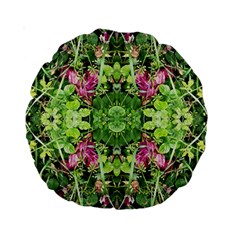 Emerald Patterns Standard 15  Premium Round Cushions by kaleidomarblingart